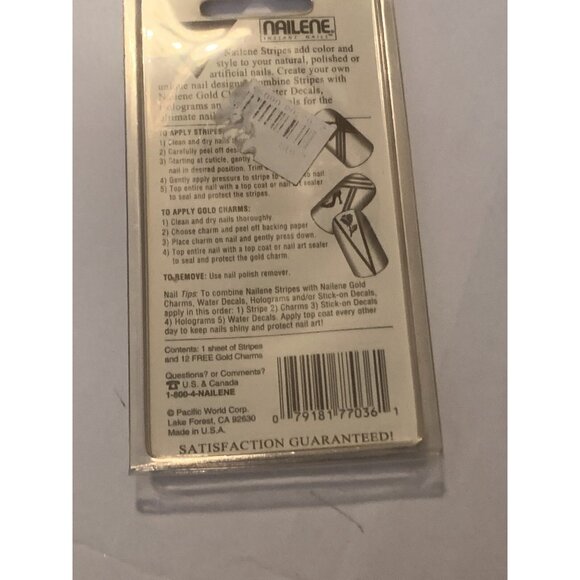 Nailene Nail Art Gold stick on decals for fingers & toes nails Vintage New creat - Picture 8 of 9